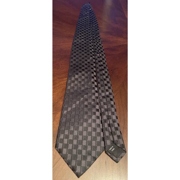 Perry Ellis Portfolio Black 100% Silk Men’s Neck Tie Made In China - Picture 3 of 9